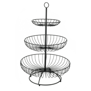 Фруктиера кръгла три нива Ø30/25/16.5xh48cm ЧЕРНА HORECANO-CHARM