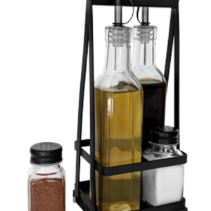 Оливерник 4-ка Дърво/Метал ЧЕРЕН 280ml/65ml-HORECANO-HELLA-BLACK
