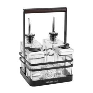 Стъклен оливерник от 6 части на метална стойка HELLA-Horecano